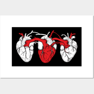 Triple Heart. White Red White Posters and Art